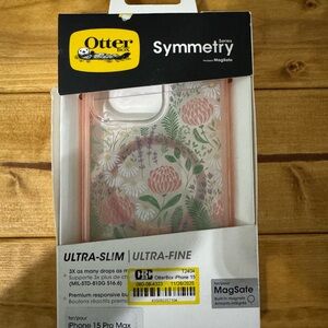 OtterBox Symmetry iPhone 15 Pro Max MagSafe Case - Peachy Bloom